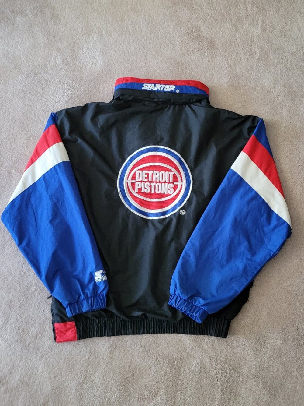 Detroit Pistons Starter Jacket Vintage 90s NBA Rare Pullover